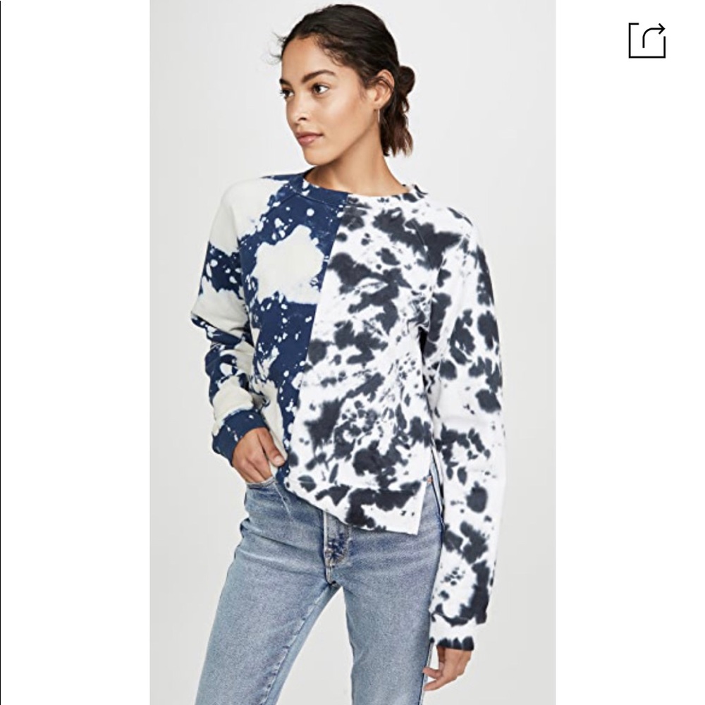 Long Sleeve Cropped Tie Dye Sweatshirt